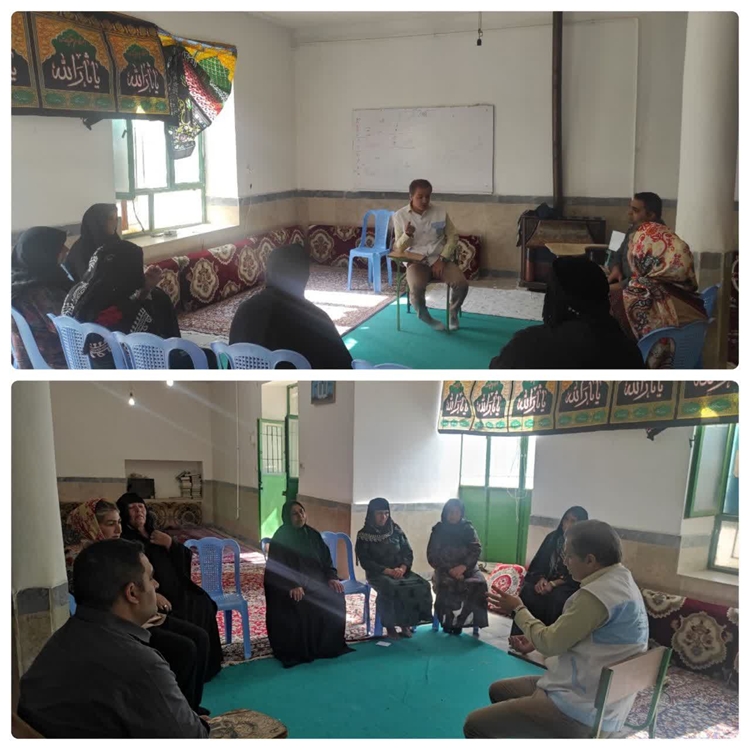 کلاس آموزشی با موضوع بیماری‌های مشترک انسان و دام در روستای قجر شهرستان ایلام